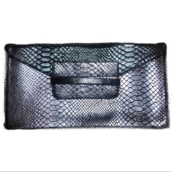 Minx Handbags - Minx Large Silver Clutch 13.5” x 7.5”